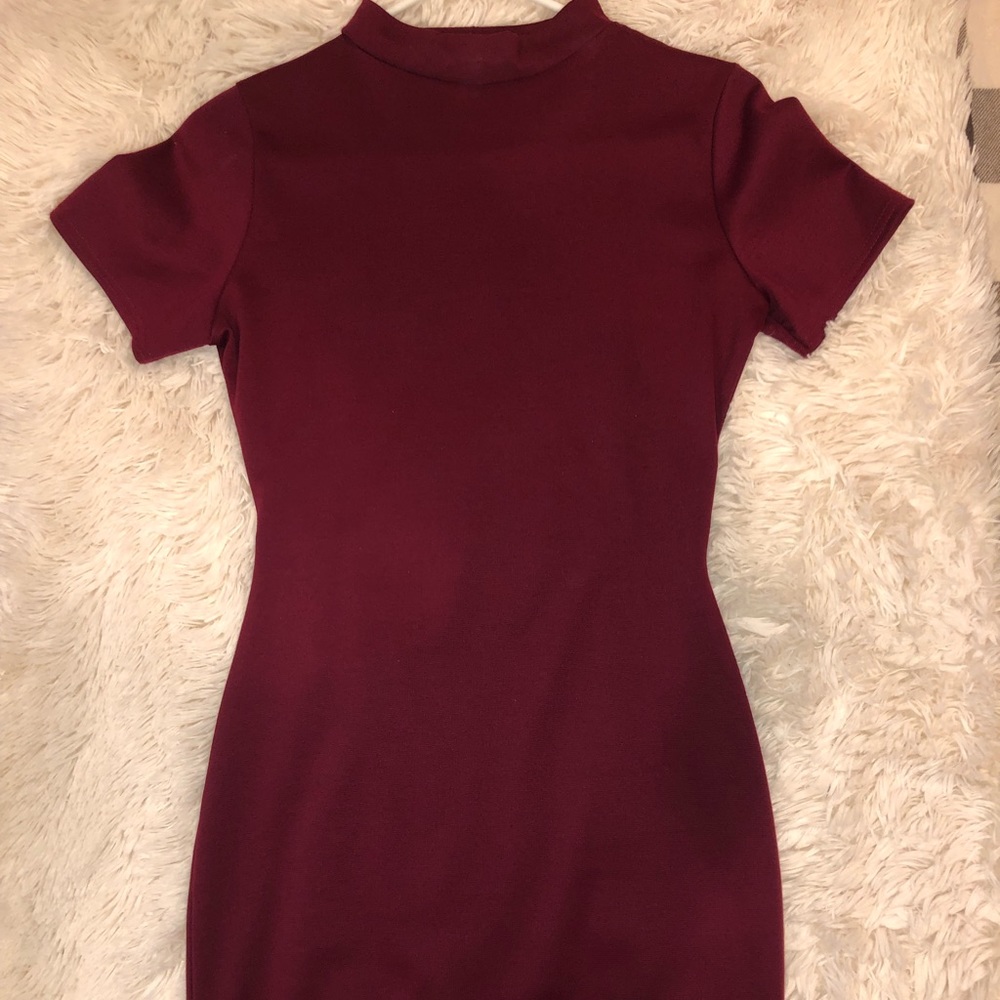 Maroon Bodycon Dress (open back)